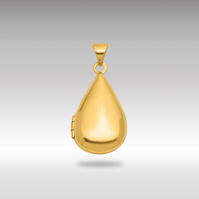 Gold 21x13mm Teardrop Shaped Locket Pendant – Model XL872