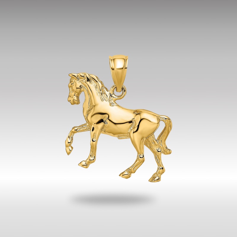 Gold 3D Horse Standing Charm – Model K6540