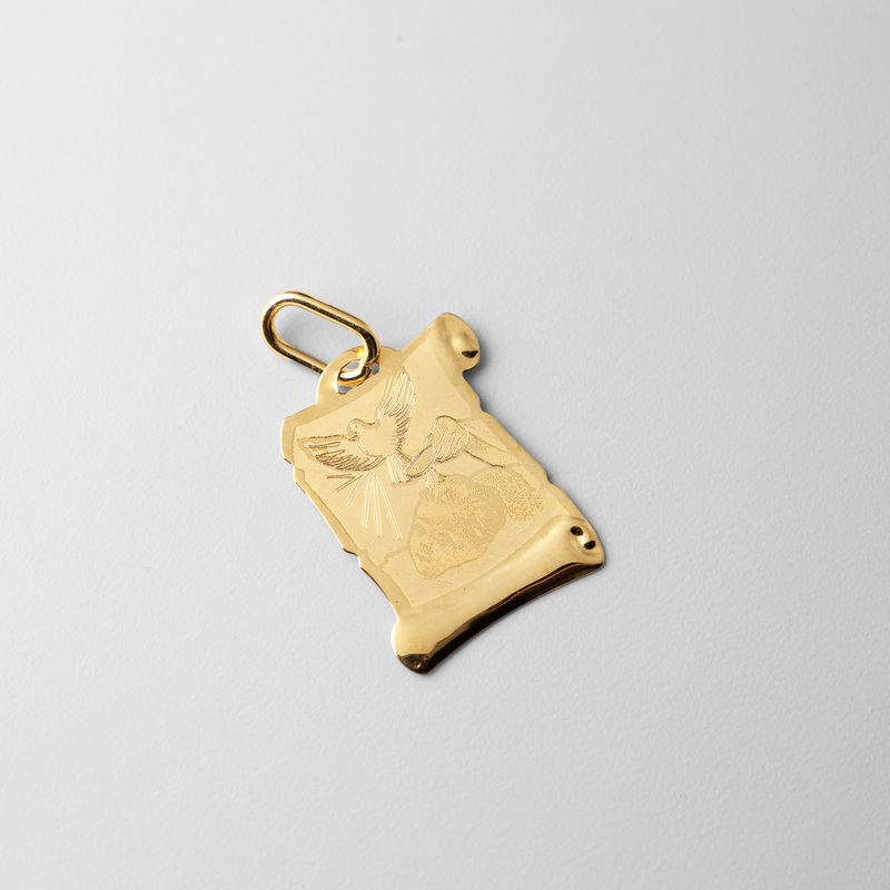 Gold Baby Baptism Enamel Pendant – Model 1277