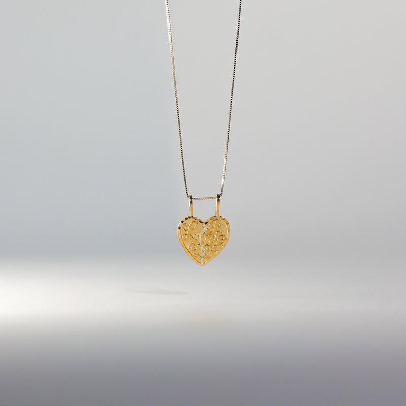 Gold Breakable Heart “I Love You” Couple Pendant – Model PT1823