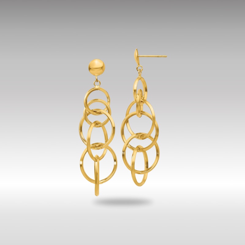 Gold Circle Drop Post Earrings – Model TM545