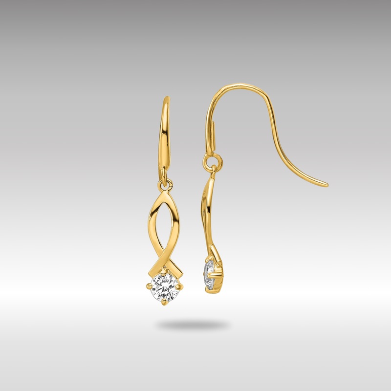 Gold CZ Dangle Earrings – Model YE1935