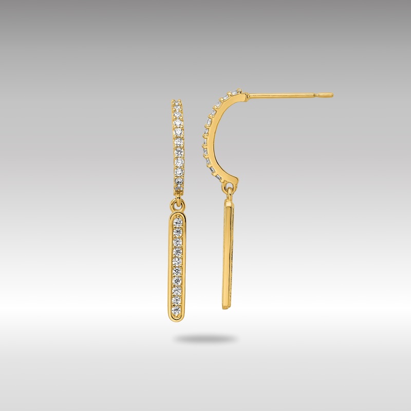 Gold CZ Dangle Post Earrings – Model YE2019