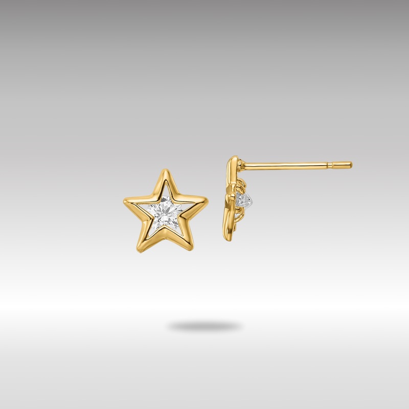 Gold CZ Star Post Earrings – Model YE2068