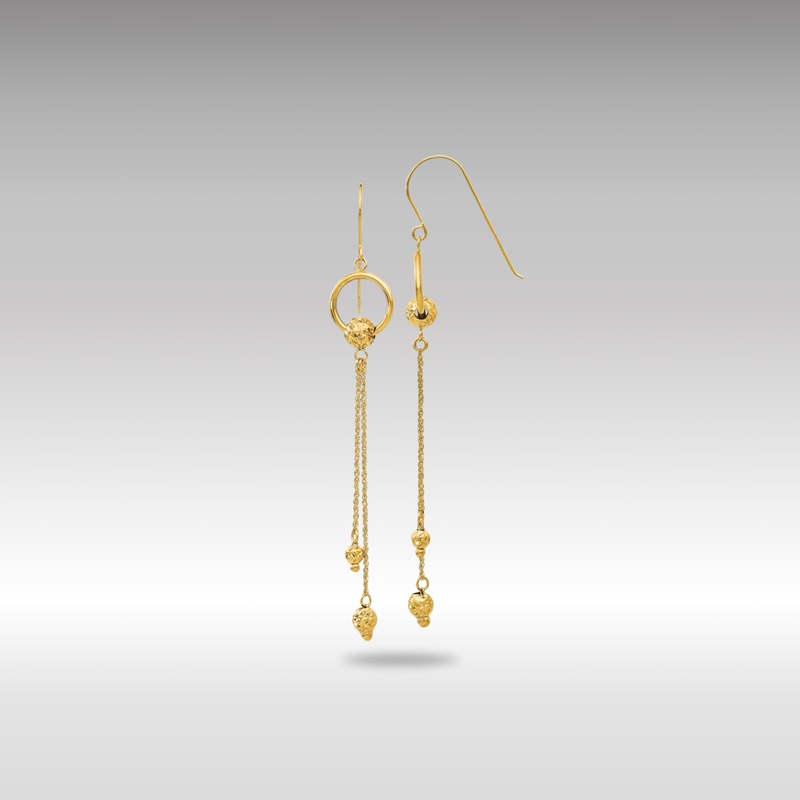 Gold Diamond Cut Dangle Shepherd Hook Earrings – Model TL861