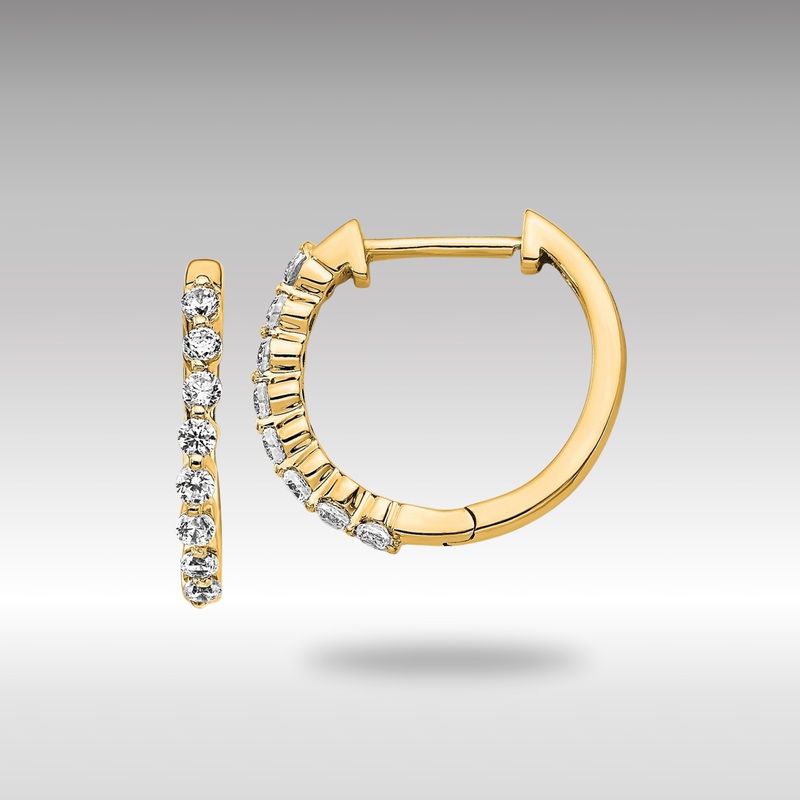Gold Diamond Hinged Hoop Earrings – Model EM5395-033-YA