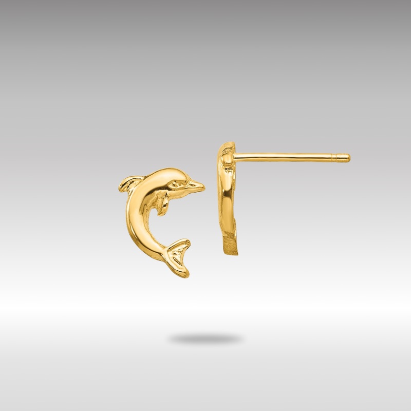 Gold Dolphin Post Earrings – Model TE620