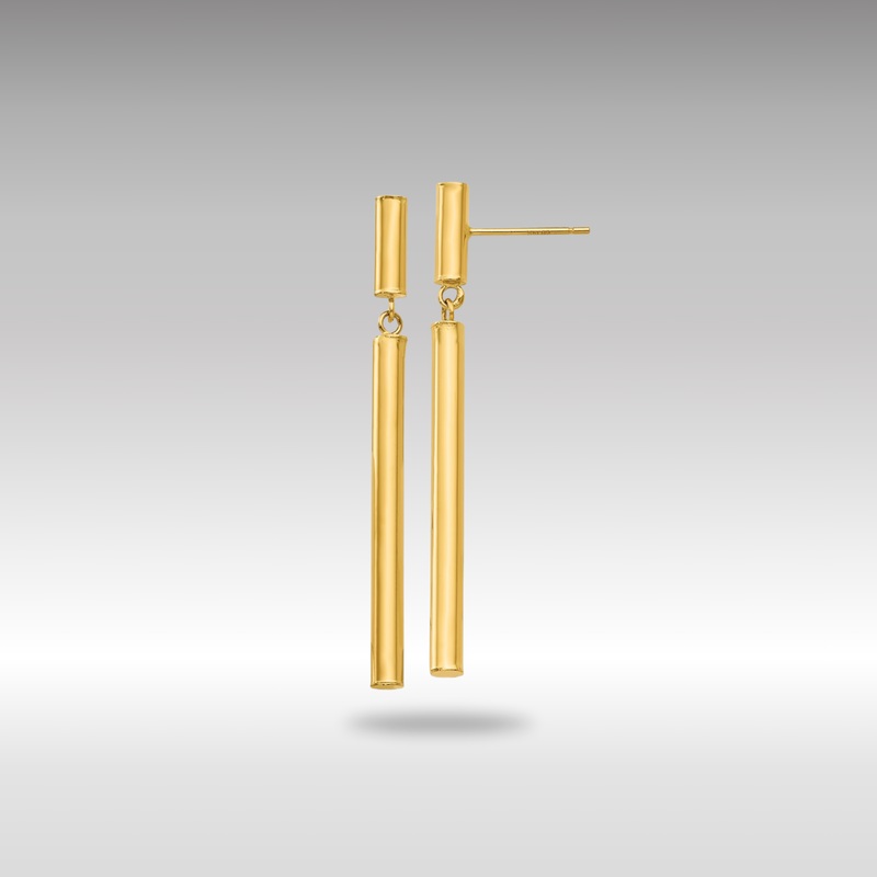 Gold Fancy Dangle Round Tube Earrings – Model E812