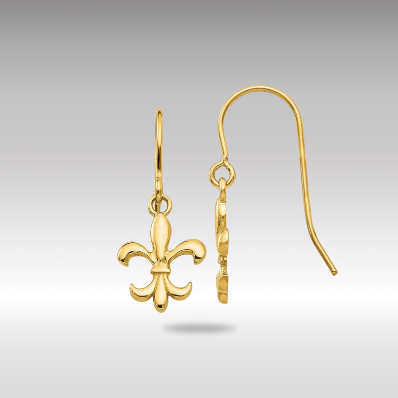 Gold Fleur de lis Dangle Earrings – Model YE1677