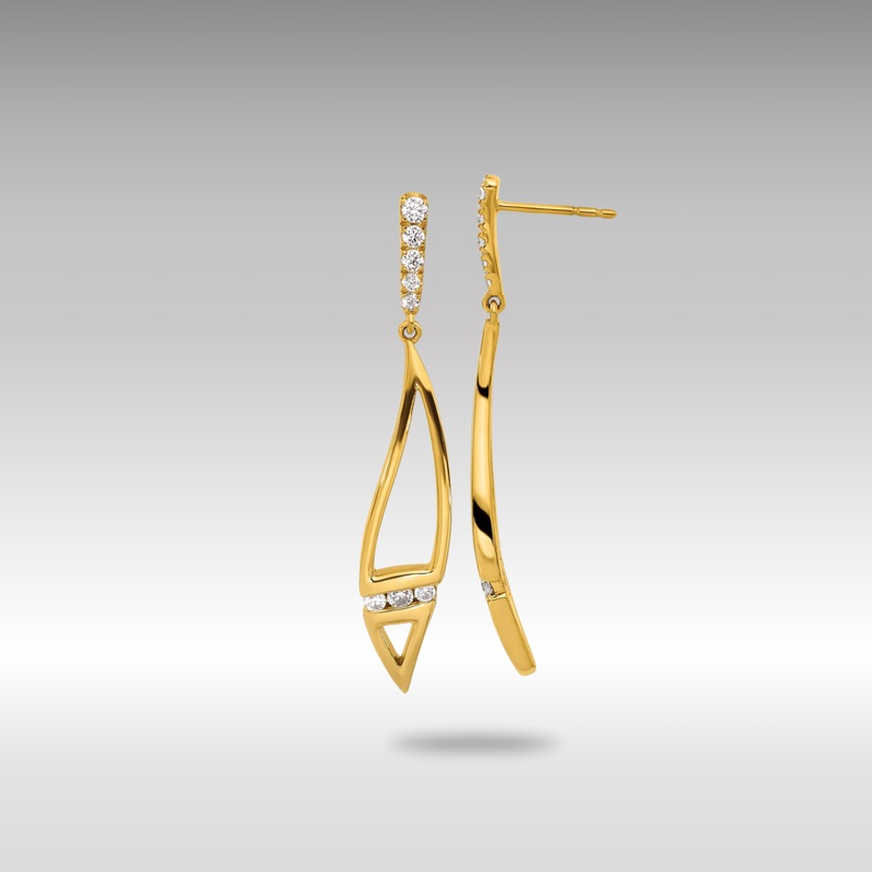 Gold Lab Grown Diamond VS/SI FGH Curved Post Dangle Earrings – Model EM9112-036-YLG