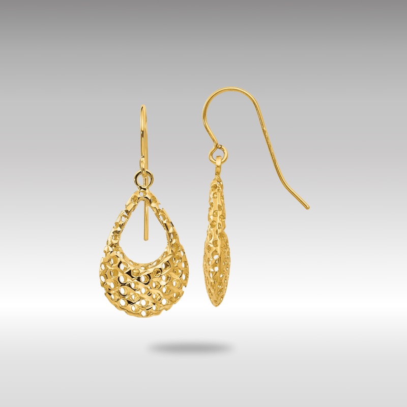 Gold Leslie’s 14K Diamond Cut Shepherd Hook Earrings – Model LE177