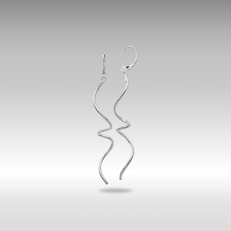 Gold Leslie’s 14K White Gold Twisted Leverback Earrings – Model LE1685