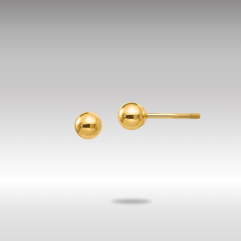 Gold Madi K Polished 4mm Ball Screwback Earrings – Model SE261