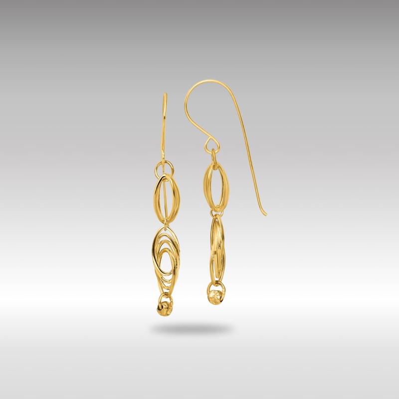 Gold Oval Link Dangle Earrings – Model TF2161