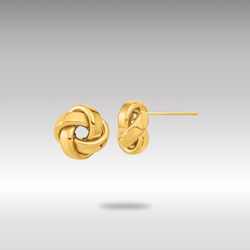 Gold Polished Love Knot Post Earrings – Model TL1057