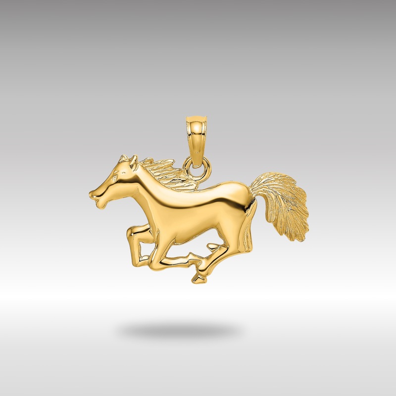 Gold Polished Running Horse Charm – Model K6591