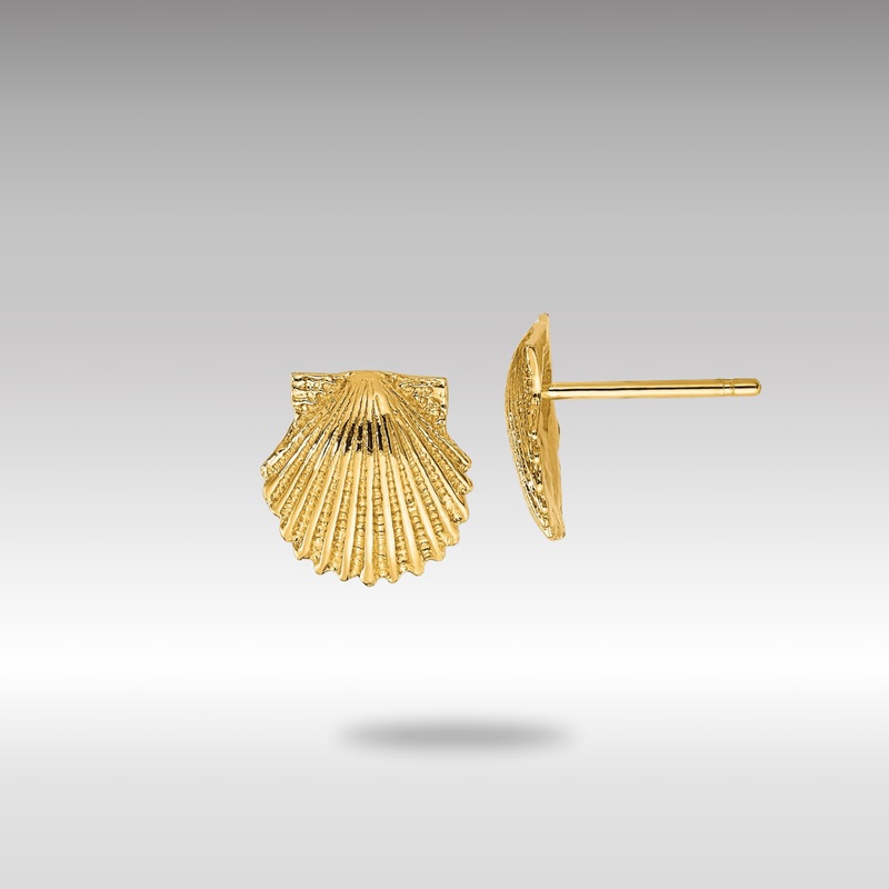 Gold Scallop Shell Post Earrings – Model TC569