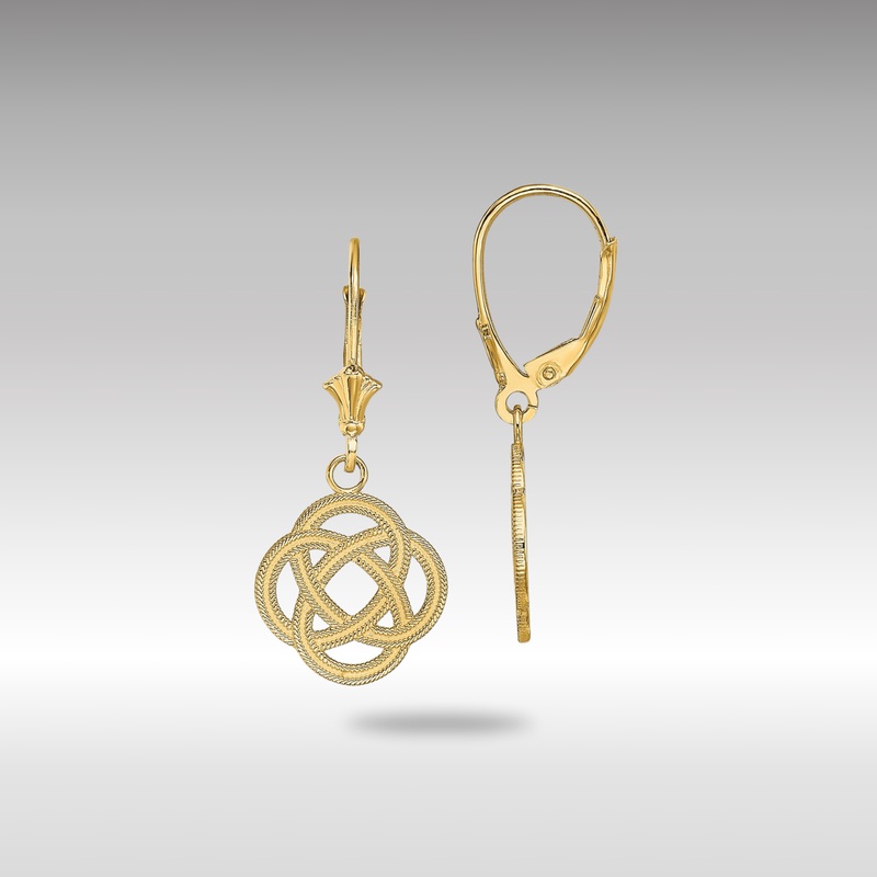 Gold Small Celtic Eternity Knot Circle Leverback Earrings – Model TF1789