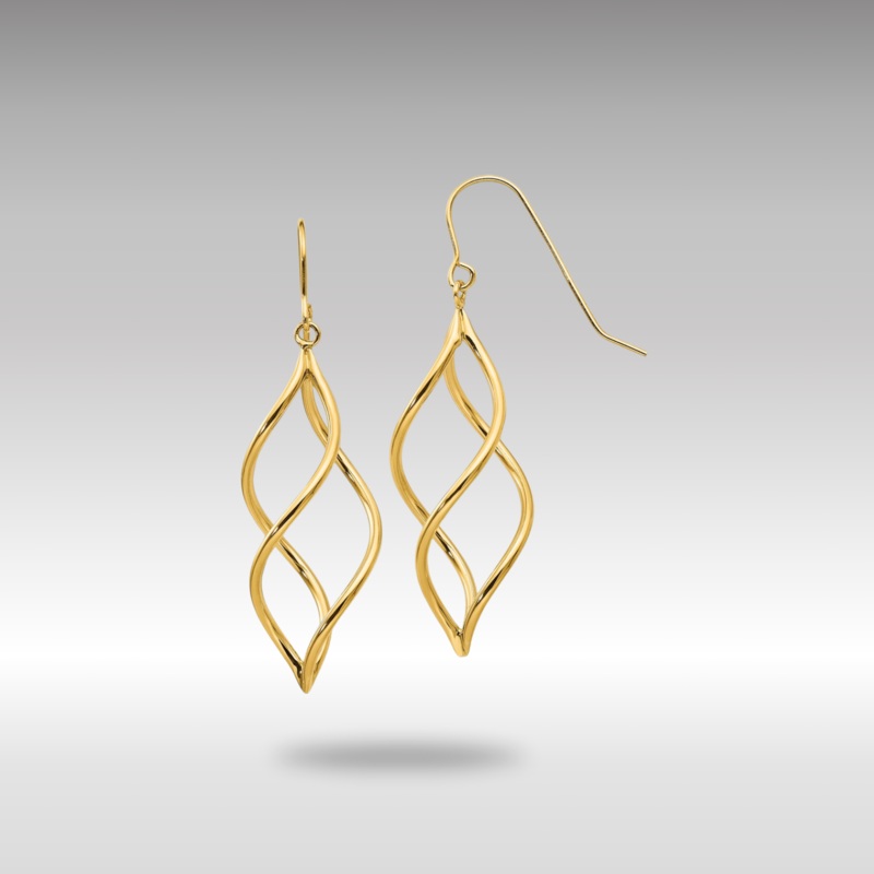Gold Twisted Dangle Earrings Model-TL431