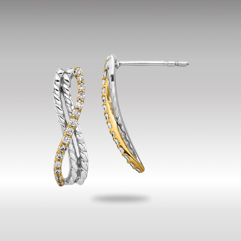 Gold Two-tone Diamond Fancy Earrings – Model EM3857-020-YWA
