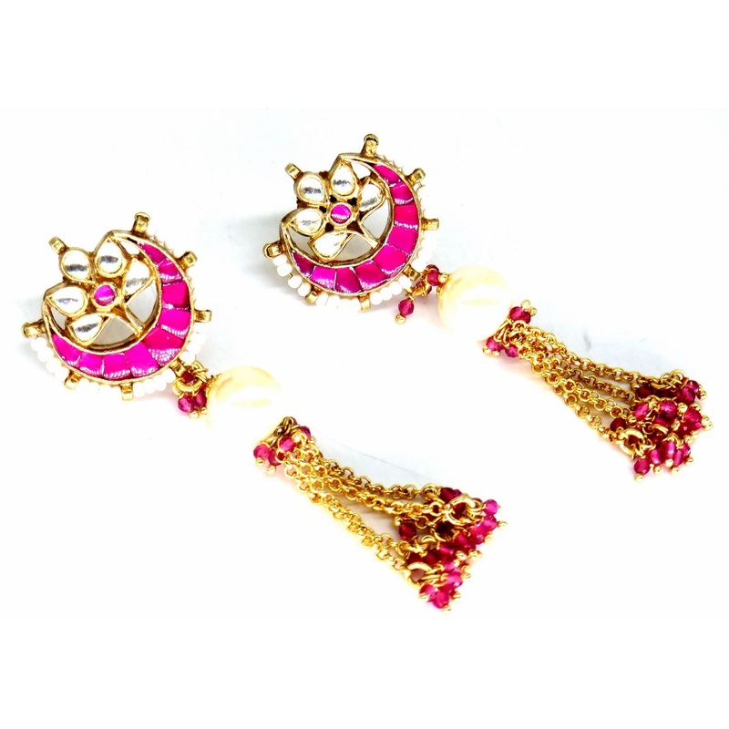 Jewelshingar Jewellery Gold Plated Diamond Earrings For Women ( 62540ACE )