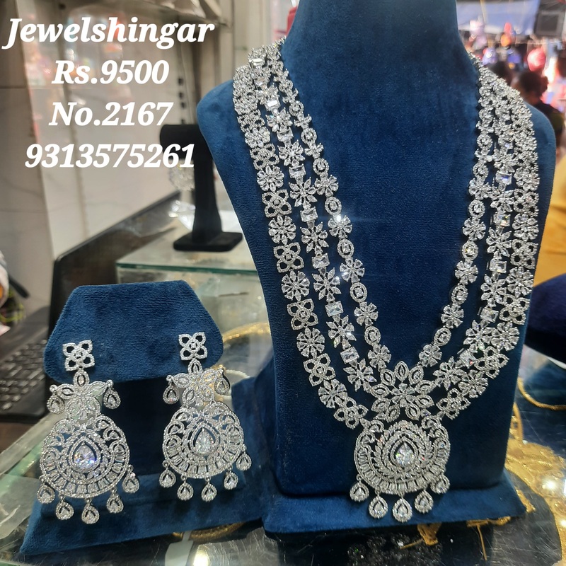 Jewelshingar Raani Haar in American Diamonds with long Earrings