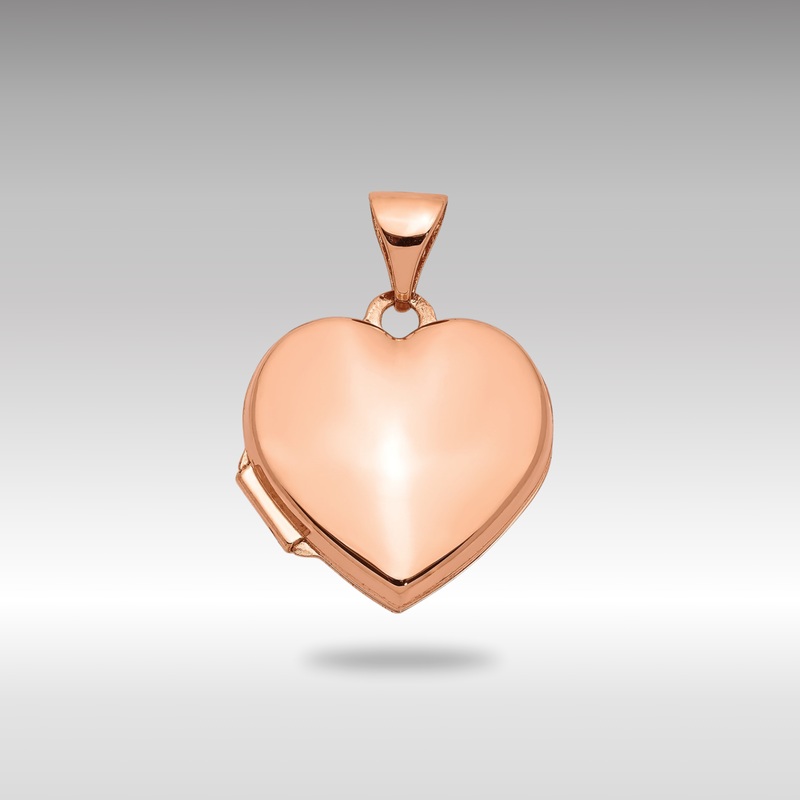 Rose Gold 15mm Plain Heart Locket Pendant – Model XL660