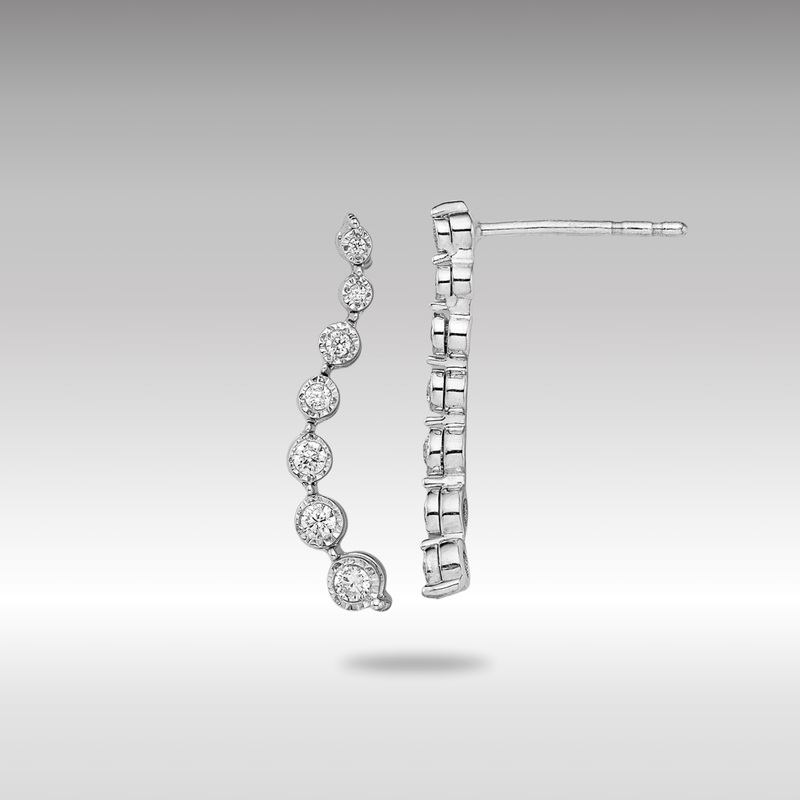 White Gold Graduating Diamond Post Earrings – Model EM8557-015-WA