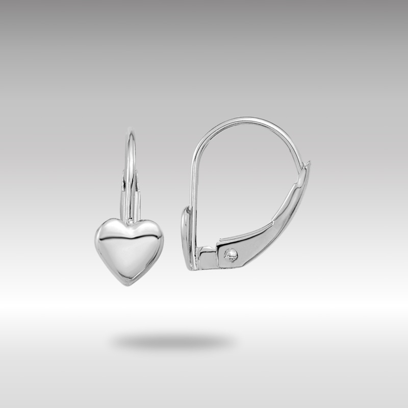 White Gold Madi K Heart Leverback Earrings Model-GK252