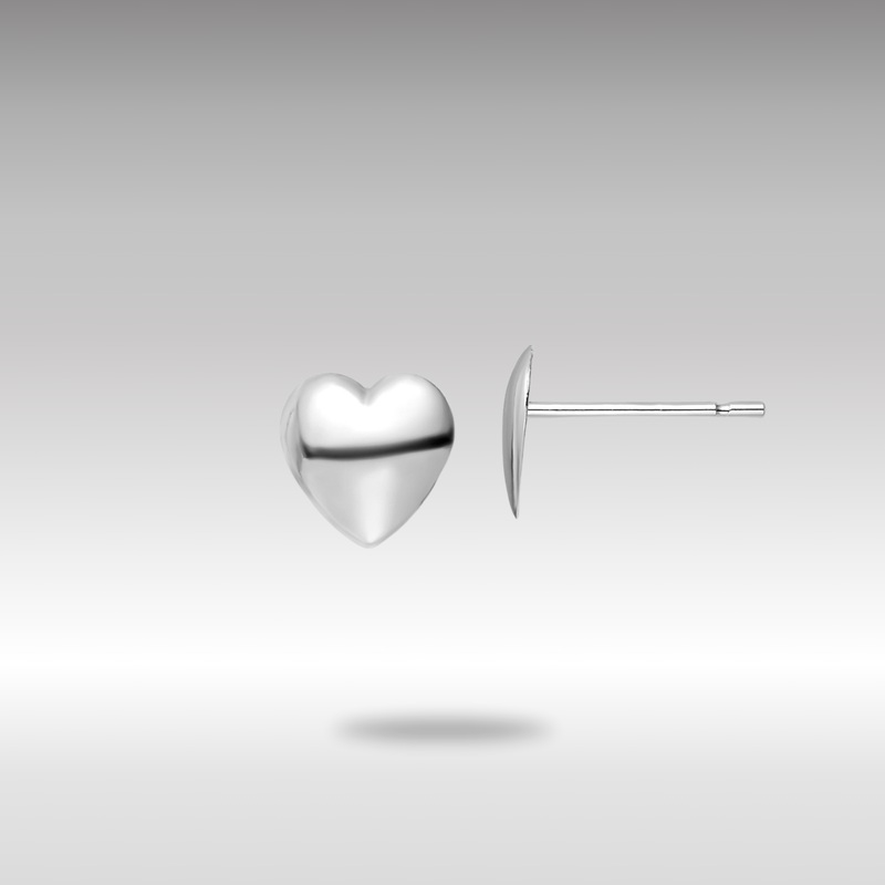 White Gold Polished Heart Post Earrings – Model YE2046W