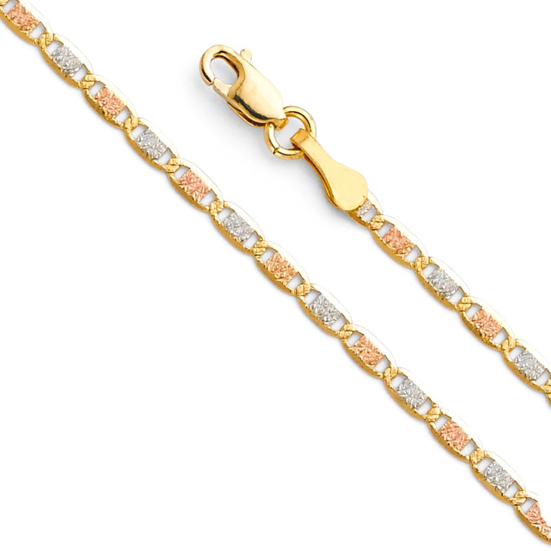 2.1mm Gold Tri Colors Valentino Chain – Model 0117