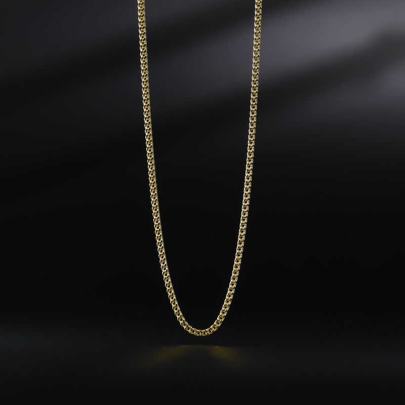 2.7mm Gold Hollow Square Franco Chain – Model 0535
