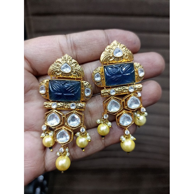 Fine Polki Kundan Earrings By  PKE80014