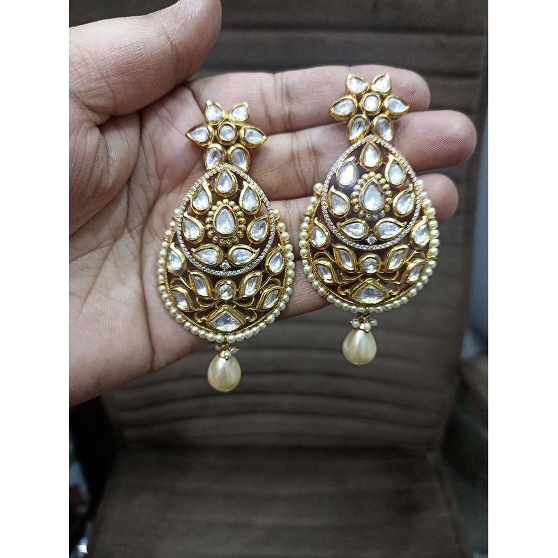 Fine Polki Kundan Earrings By  PKE80018