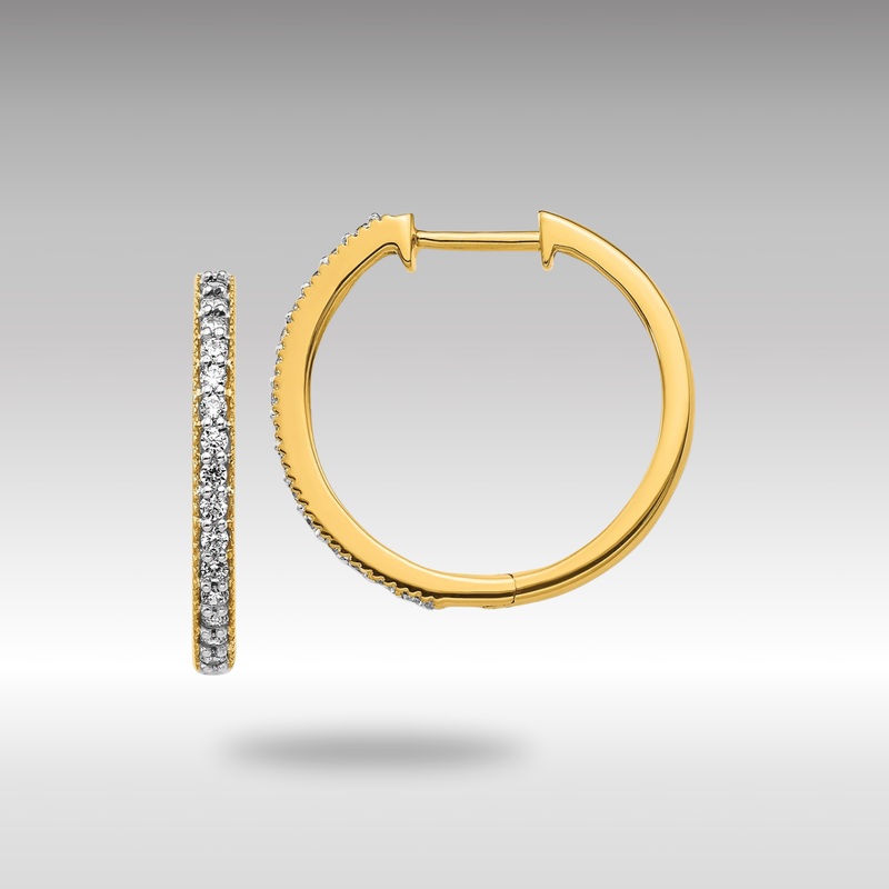 Gold Diamond Milgrain Hinged Hoop Earrings – Model EM4273-036-YA