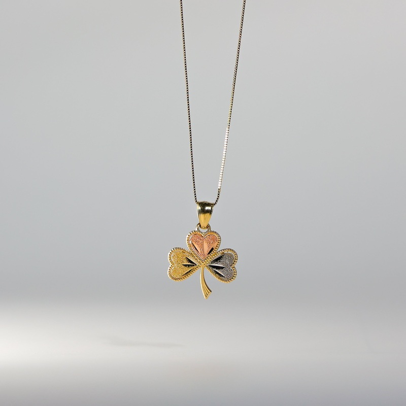 Gold Heart Clover Pendant Three-Tones – Model 1933