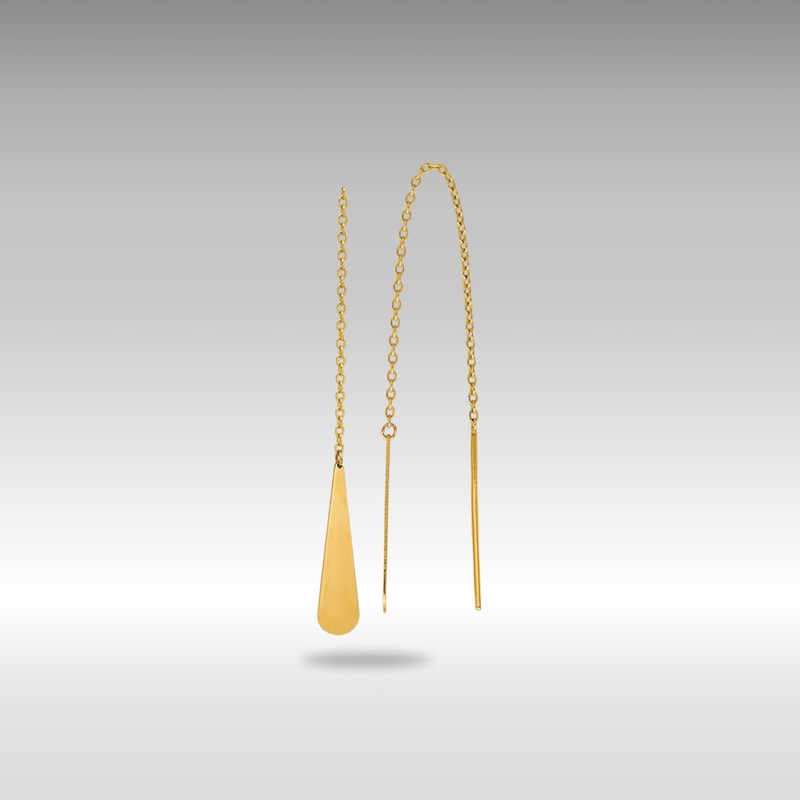 Gold Leslie’s 14K Polished Tear Drop Threader Earrings – Model LE1496