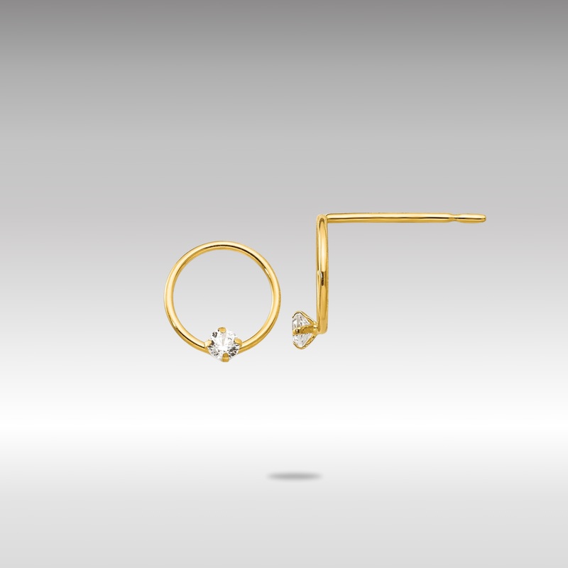 Gold Madi K CZ Children’s Circle Post Earrings – Model GK676