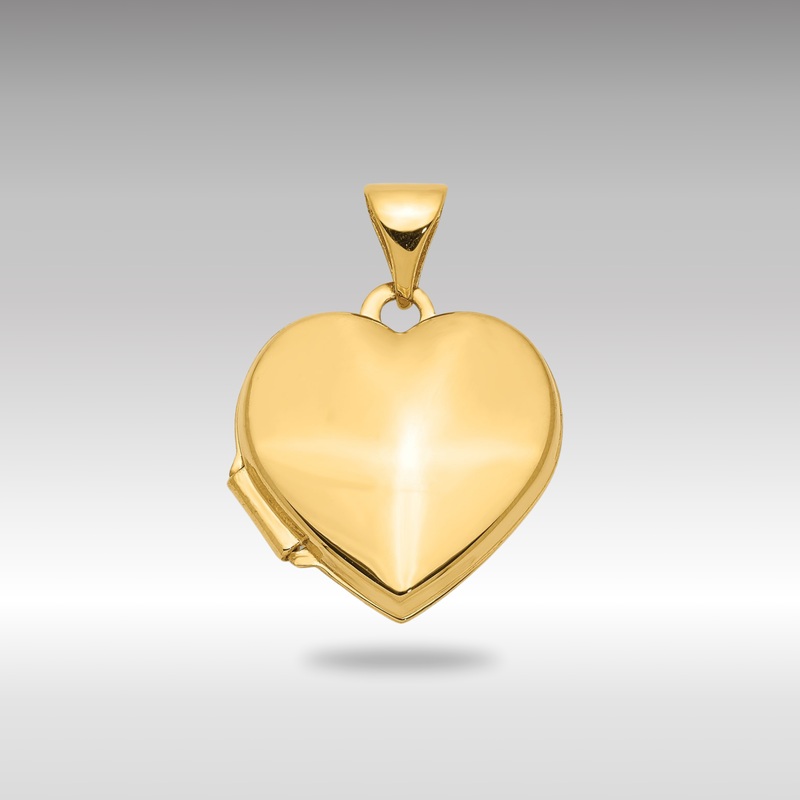 Gold Plain 15mm Heart Locket Pendant – Model XL434