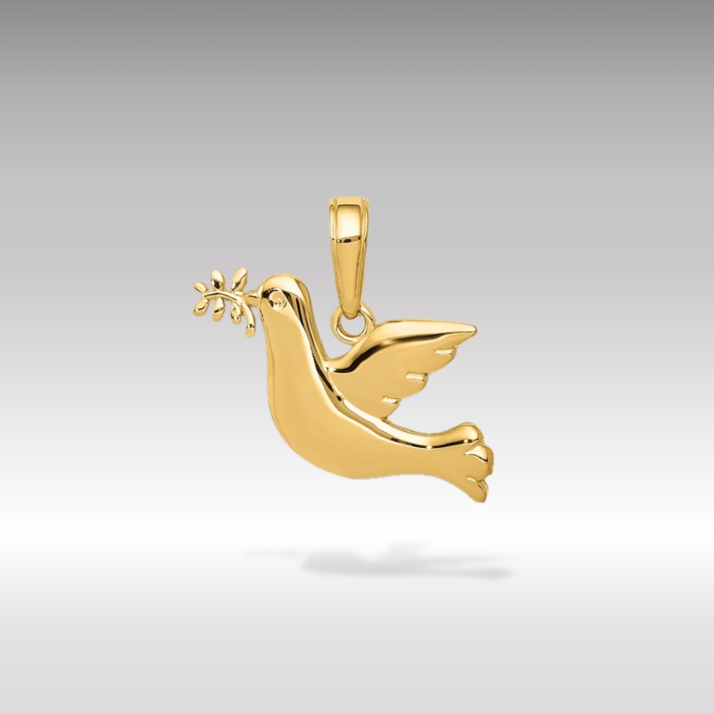 Gold Polished Dove Pendant