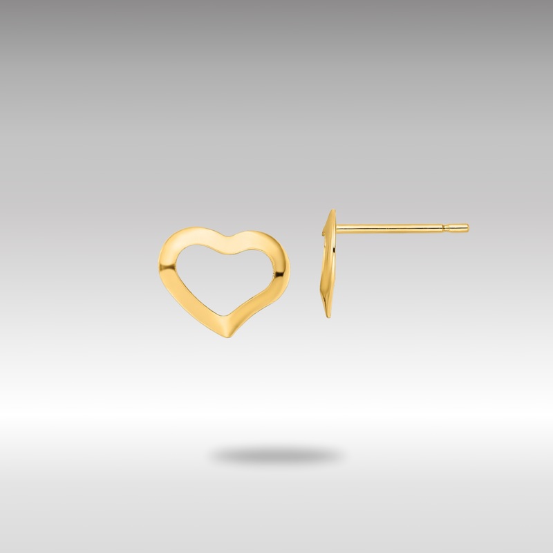 Gold Polished Heart Post Earrings – Model YE2035