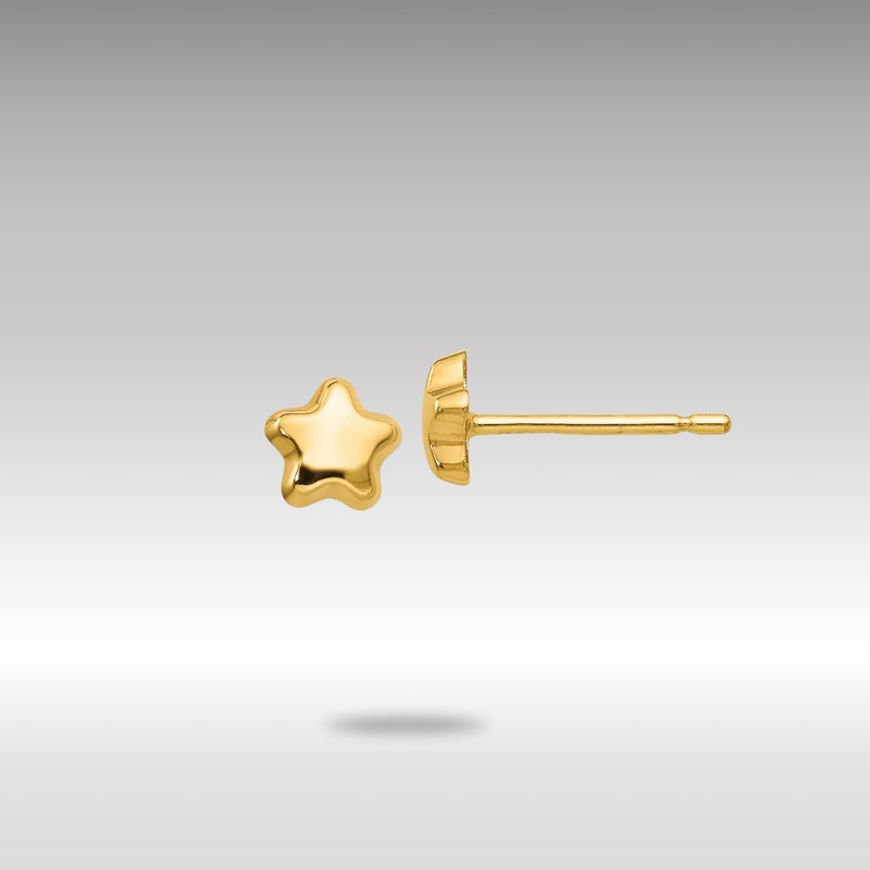Gold Polished Star Post Earrings – Model YE1746