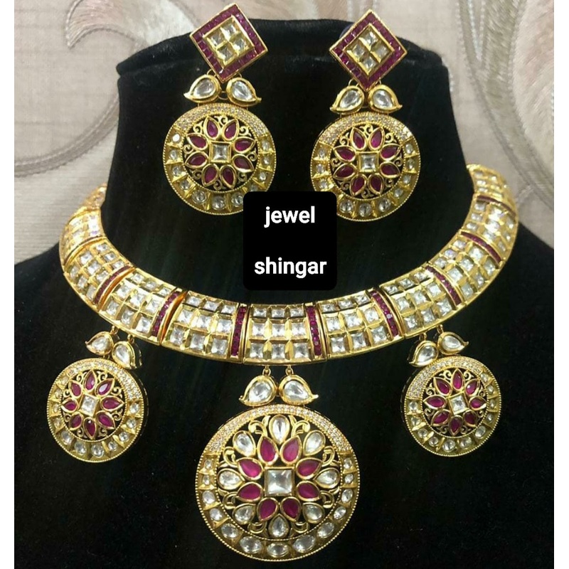 JEWELSHINGAR POLKI KUNDAN NECKLACE SET (004200JS)