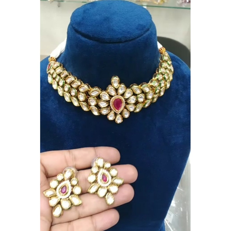 Jewelshingar Pollki Kundan Necklace For Women ( 201054ACS )