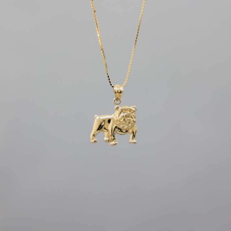 Standing Bulldog Gold Pendant