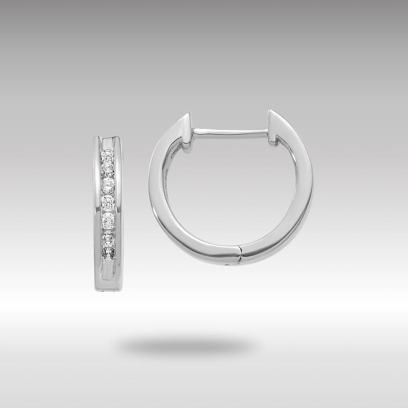 White Gold Diamond Hinged Hoop Earrings – Model EM5351-020-WA