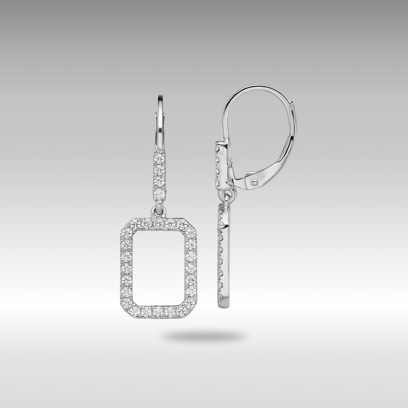 White Gold Lab Grown Diamond VS/SI FGH Rectangle Leverback Earrings – Model EM10209-056-WLG