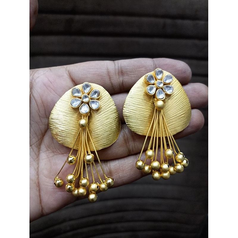 Fine Polki Kundan Earrings By  PKE80016