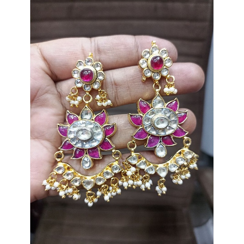 Fine Polki Kundan Earrings By  PKE80031