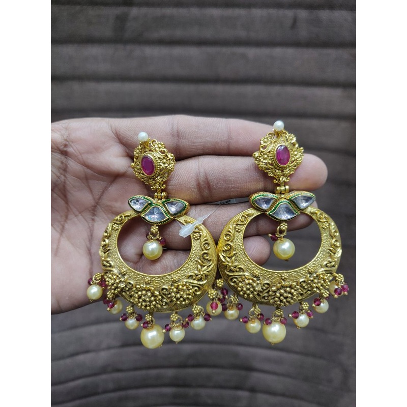 Fine Polki Kundan Earrings By  PKE80080